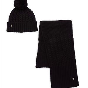 KATE SPADE cable beanie and scarf set